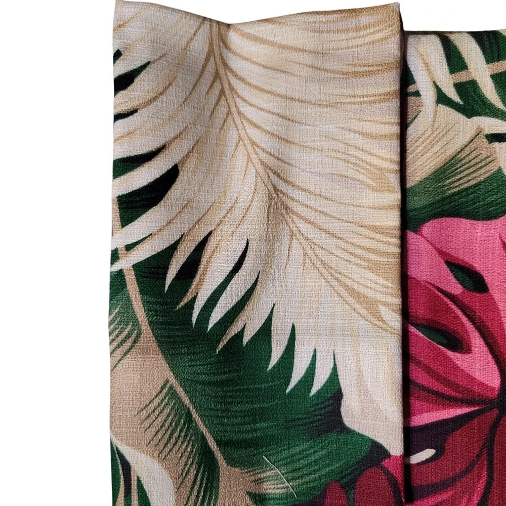 Vicky's Fabrics Tropical Floral Dobby Cloth Napkins Set of 4 Pink Green 18